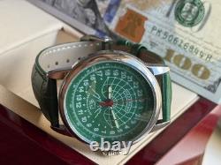 Watch 24h Mechanical Raketa Wrist Men Soviet USSR Polar Day Russian Rare Green