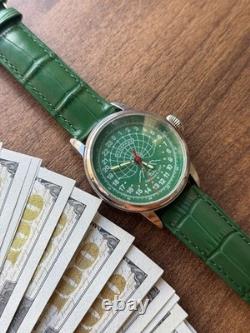 Watch 24h Mechanical Raketa Wrist Men Soviet USSR Polar Day Russian Rare Green