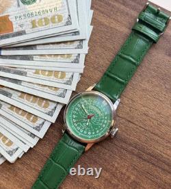 Watch 24h Mechanical Raketa Wrist Men Soviet USSR Polar Day Russian Rare Green