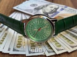 Watch 24h Mechanical Raketa Wrist Men Soviet USSR Polar Day Russian Rare Green