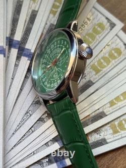 Watch 24h Mechanical Raketa Wrist Men Soviet USSR Polar Day Russian Rare Green
