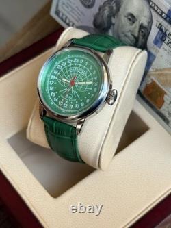 Watch 24h Mechanical Raketa Wrist Men Soviet USSR Polar Day Russian Rare Green