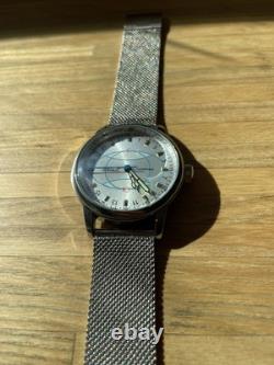 Watch 24h Mechanical Raketa Wrist Men Soviet USSR Polar Day Russian Rare Silver