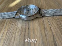 Watch 24h Mechanical Raketa Wrist Men Soviet USSR Polar Day Russian Rare Silver