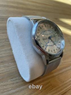 Watch 24h Mechanical Raketa Wrist Men Soviet USSR Polar Day Russian Rare Silver