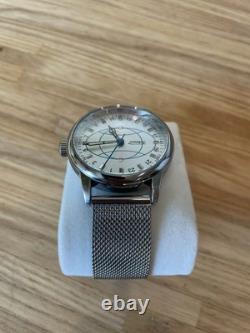 Watch 24h Mechanical Raketa Wrist Men Soviet USSR Polar Day Russian Rare Silver