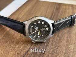Watch Alarm Mechanical Pilot Aviator Wrist Soviet Men Signal USSR Russian Black