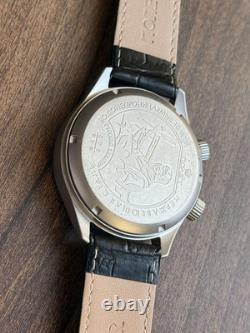 Watch Alarm Mechanical Pilot Aviator Wrist Soviet Men Signal USSR Russian Black