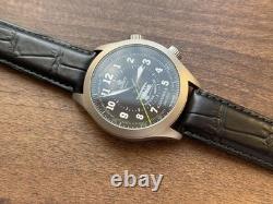 Watch Alarm Mechanical Pilot Aviator Wrist Soviet Men Signal USSR Russian Black