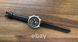 Watch Alarm Mechanical Pilot Aviator Wrist Soviet Men Signal USSR Russian Black