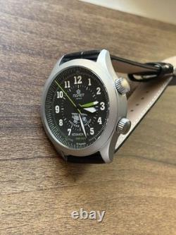 Watch Alarm Mechanical Pilot Aviator Wrist Soviet Men Signal USSR Russian Black