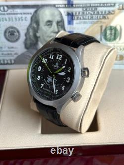 Watch Aviator Pilot Alarm Mechanical Wrist Soviet Mens Signal USSR Russian Black