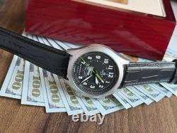 Watch Aviator Pilot Alarm Mechanical Wrist Soviet Mens Signal USSR Russian Black