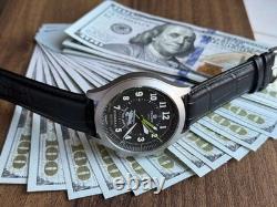 Watch Aviator Pilot Alarm Mechanical Wrist Soviet Mens Signal USSR Russian Black