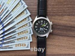 Watch Aviator Pilot Alarm Mechanical Wrist Soviet Mens Signal USSR Russian Black