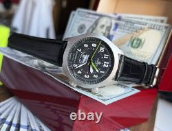 Watch Aviator Pilot Alarm Mechanical Wrist Soviet Mens Signal USSR Russian Black