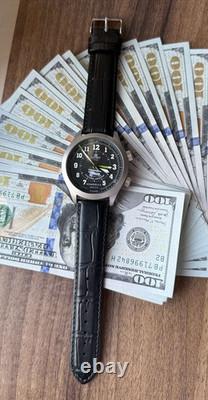 Watch Aviator Pilot Alarm Mechanical Wrist Soviet Mens Signal USSR Russian Black Watch Aviator Pilot Alarm Mechanical Wrist Soviet Mens Signal USSR Russian Black