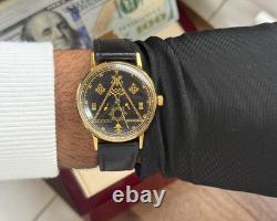 Watch Mechanical Poljot Men's Wrist USSR Russian Soviet Slim Deluxe Freemason
