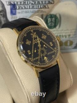 Watch Mechanical Poljot Men's Wrist USSR Russian Soviet Slim Deluxe Freemason
