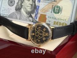Watch Mechanical Poljot Men's Wrist USSR Russian Soviet Slim Deluxe Freemason