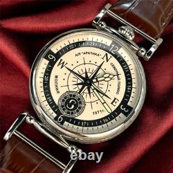 Watch Mechanical Wrist Compass Men's Russian Soviet USSR Molniya Strap, Vintage