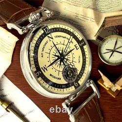 Watch Mechanical Wrist Compass Men's Russian Soviet USSR Molniya Strap, Vintage