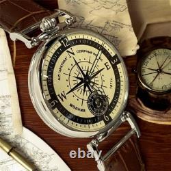 Watch Mechanical Wrist Compass Men's Russian Soviet USSR Molniya Strap, Vintage