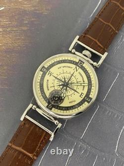 Watch Mechanical Wrist Compass Men's Russian Soviet USSR Molniya Strap, Vintage