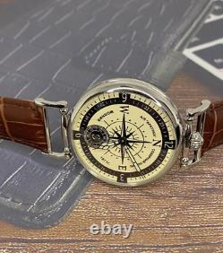 Watch Mechanical Wrist Compass Men's Russian Soviet USSR Molniya Strap, Vintage