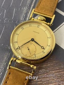 Watch Mechanical Wrist Golden Russian Molniya USSR Molnja Soviet Rare Vintage