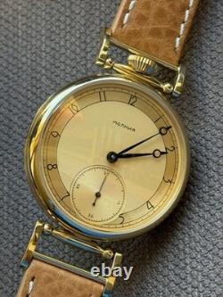 Watch Mechanical Wrist Golden Vintage Molniya Russian USSR Molnja Soviet Rare