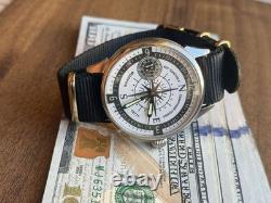 Watch Mechanical Wrist Molniya Compass Men's Russian Soviet USSR Strap Vintage