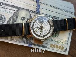Watch Mechanical Wrist Molniya Compass Men's Russian Soviet USSR Strap Vintage