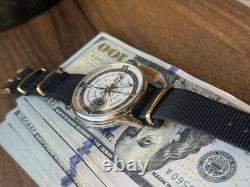 Watch Mechanical Wrist Molniya Compass Men's Russian Soviet USSR Strap Vintage
