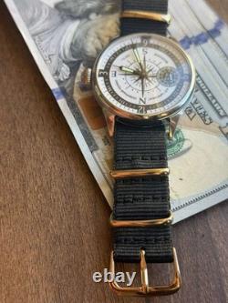 Watch Mechanical Wrist Molniya Compass Men's Russian Soviet USSR Strap Vintage