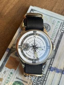 Watch Mechanical Wrist Molniya Compass Men's Russian Soviet USSR Strap Vintage