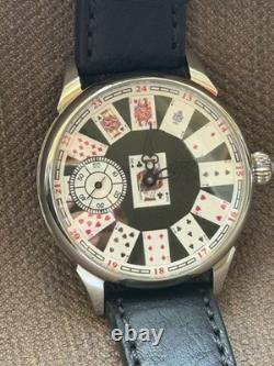 Watch Molniya Mechanical Playing Card Wrist Mens Russian Vintage USSR Strap Rare