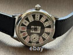 Watch Molniya Mechanical Playing Card Wrist Mens Russian Vintage USSR Strap Rare