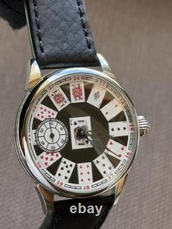Watch Molniya Mechanical Playing Card Wrist Mens Russian Vintage USSR Strap Rare