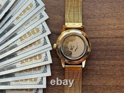 Watch Raketa 24h Automatic Wrist Gold Polar Mens Russian Dial Soviet USSR Strap