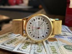 Watch Raketa 24h Automatic Wrist Gold Polar Mens Russian Dial Soviet USSR Strap