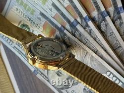 Watch Raketa 24h Automatic Wrist Gold Polar Mens Russian Dial Soviet USSR Strap