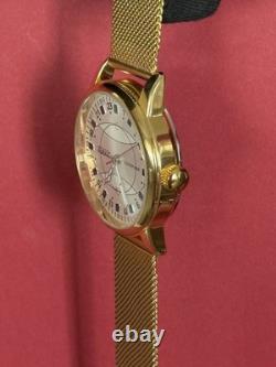 Watch Raketa 24h Automatic Wrist Gold Polar Mens Russian Dial Soviet USSR Strap