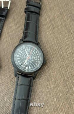 Watch Raketa 24h Automatic Wrist Men Soviet USSR Polar Day Russian Black Vintage