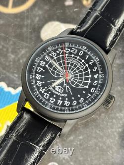 Watch Raketa 24h Automatic Wrist Men Soviet USSR Polar Day Russian Black Vintage