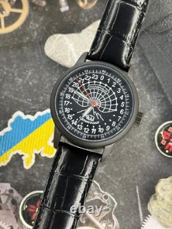 Watch Raketa 24h Automatic Wrist Men Soviet USSR Polar Day Russian Black Vintage