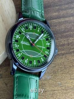 Watch Raketa 24h Automatic Wrist Polar Green Dial Mens Russian Soviet USSR Rare