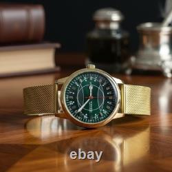 Watch Rakets 24h Automatic Wrist Polar Men Russian Green Dial Soviet USSR Strap