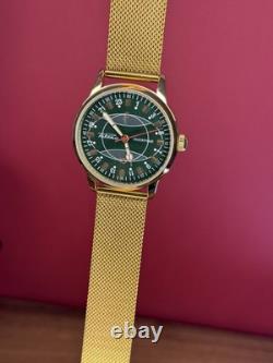 Watch Rakets 24h Automatic Wrist Polar Men Russian Green Dial Soviet USSR Strap