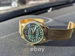 Watch Rakets 24h Automatic Wrist Polar Men Russian Green Dial Soviet USSR Strap